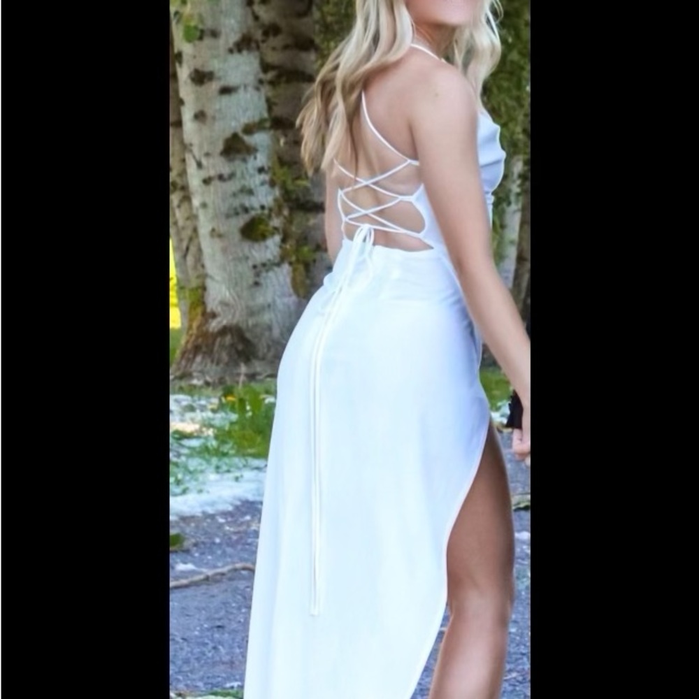 Beautiful Off White Colored Velvety Formal Gown - Size 3 - Worn Once